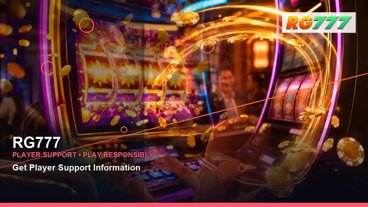RG777 reels casino bonus games featuring an adult Filipina casino host with a left-diagonal composition