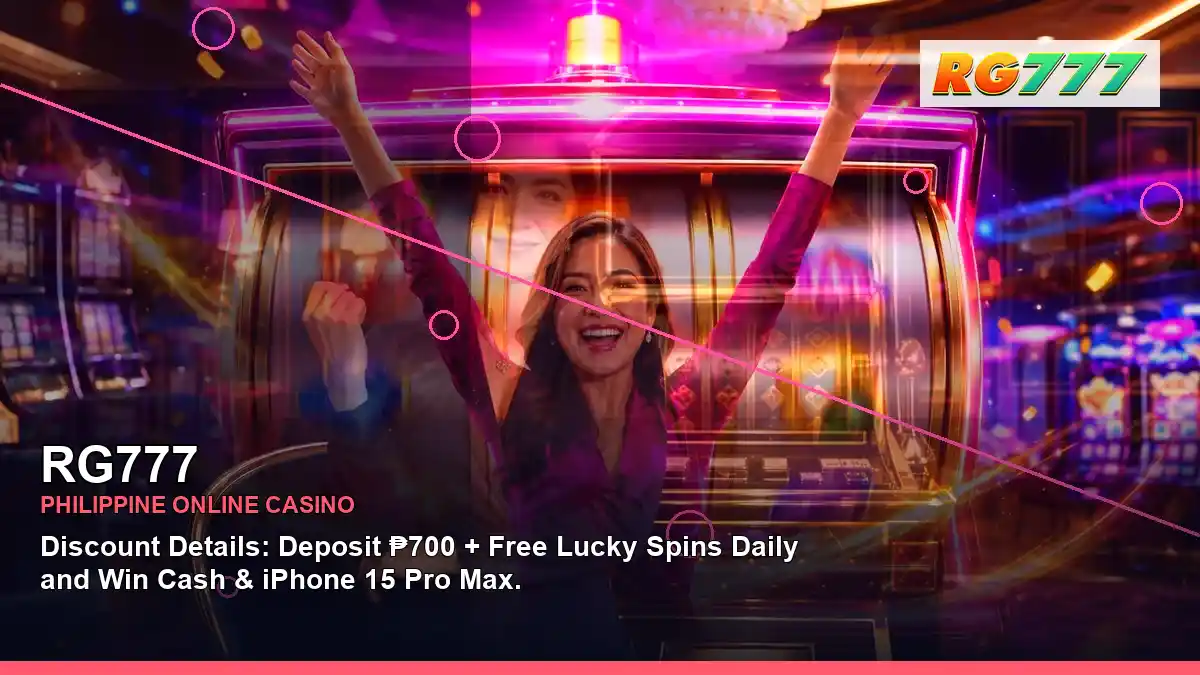RG777 party online slot games in a right close-up scene for the RG777 brand search, casino access, games, account help and