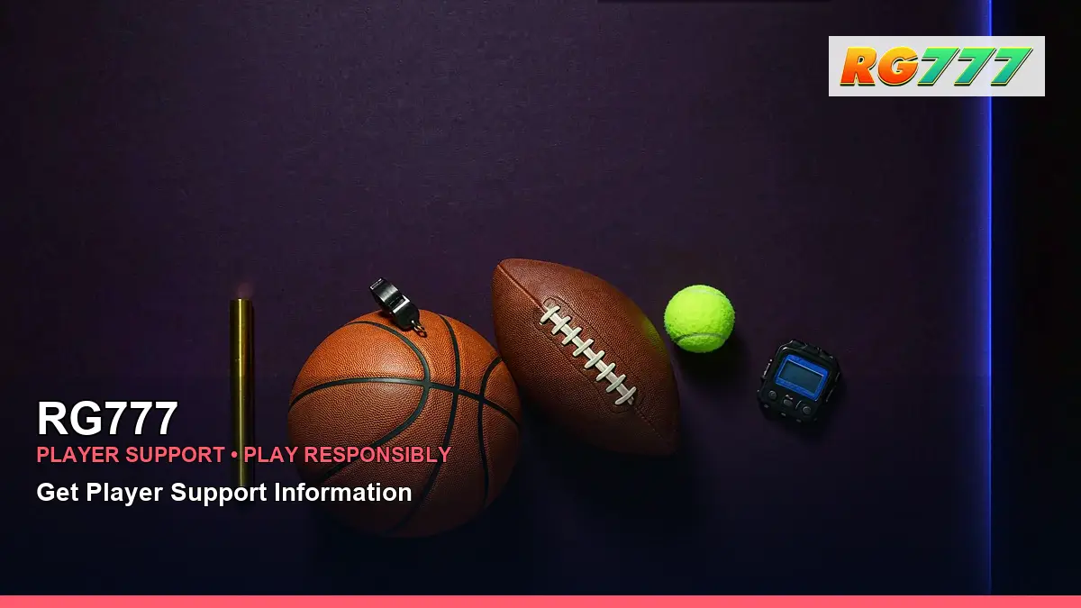 RG777 online sports betting featuring a Philippine casino game interface with a equipment flatlay composition