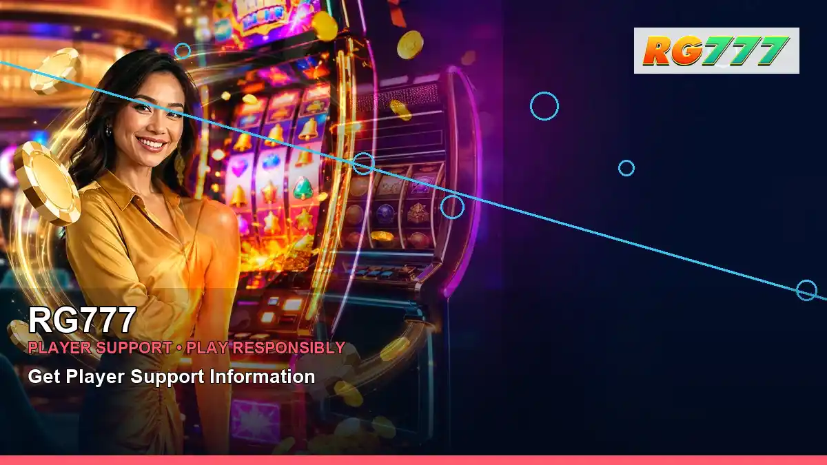RG777 duo online slot games featuring an adult Filipina casino host with a left-framed composition